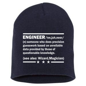 Funny Engineer Noun Definition Short Acrylic Beanie