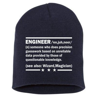 Funny Engineer Noun Definition Short Acrylic Beanie