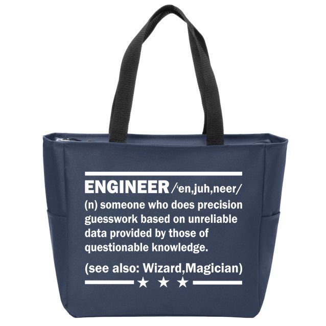 Funny Engineer Noun Definition Zip Tote Bag