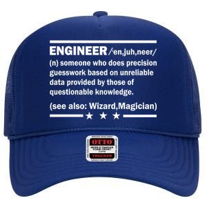 Funny Engineer Noun Definition High Crown Mesh Back Trucker Hat