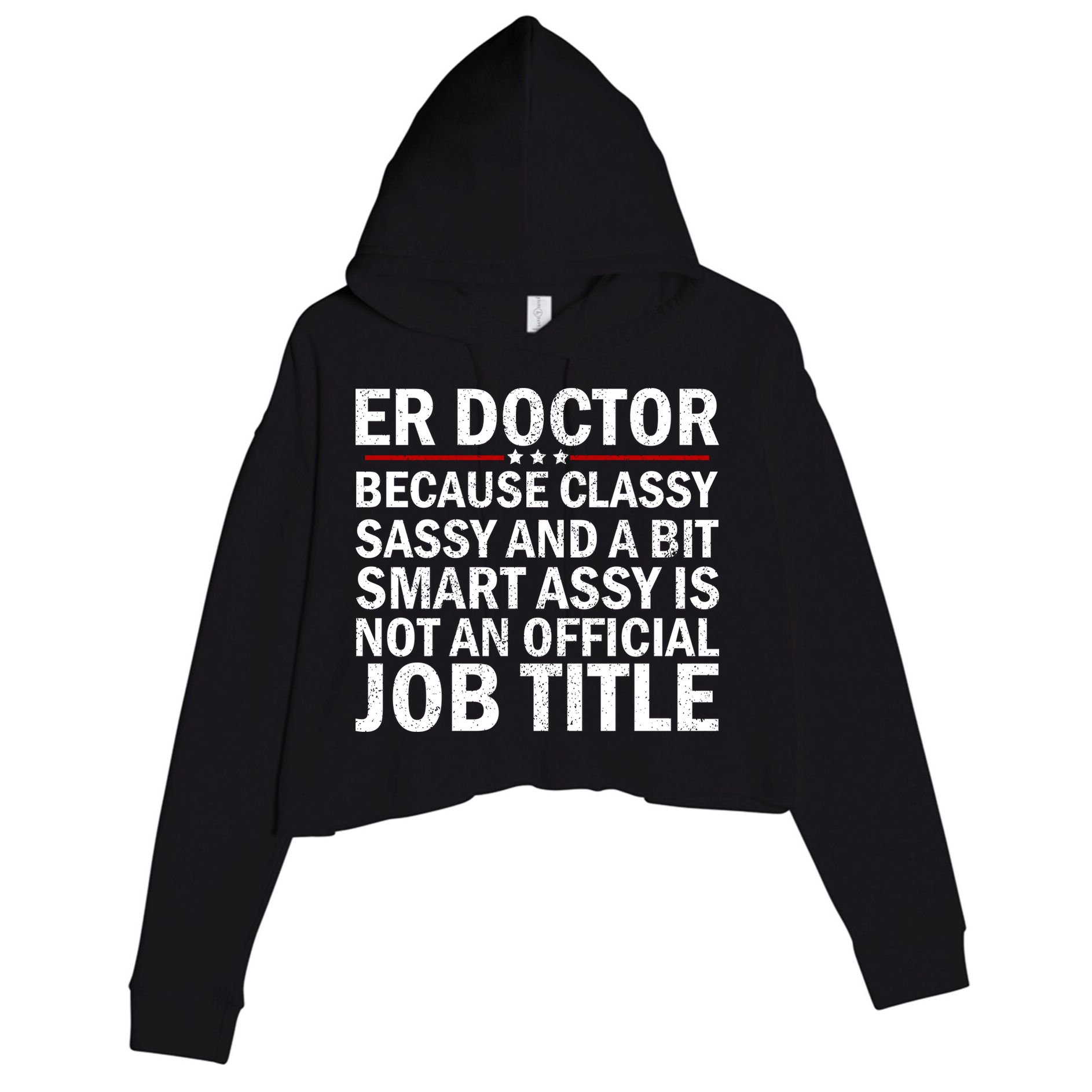 Funny Er Doctor Official Job Title Crop Fleece Hoodie