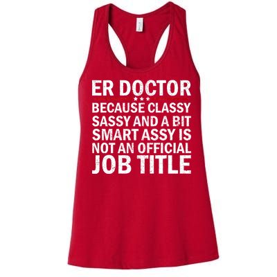 Funny Er Doctor Official Job Title Women's Racerback Tank