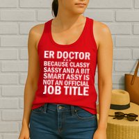 Funny Er Doctor Official Job Title Womens Tank Top