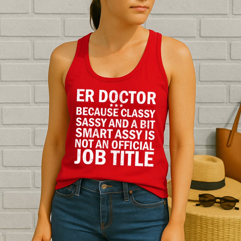 Funny Er Doctor Official Job Title Womens Tank Top