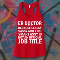 Funny Er Doctor Official Job Title Womens Tank Top