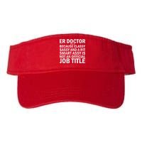 Funny Er Doctor Official Job Title Valucap Bio-Washed Visor