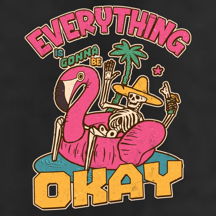 Funny Everything Is Gonna Be Okay Vacation Skeleton Adult Drive Performance Visor