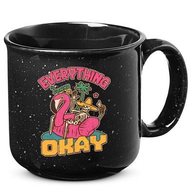 Funny Everything Is Gonna Be Okay Vacation Skeleton 15oz Campfire Ceramic Mug