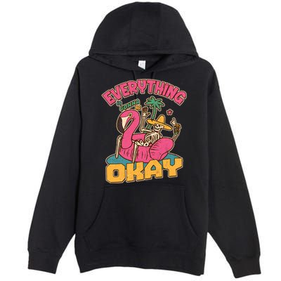 Funny Everything Is Gonna Be Okay Vacation Skeleton Premium Pullover Hoodie