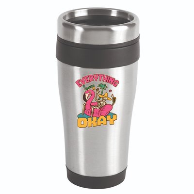 Funny Everything Is Gonna Be Okay Vacation Skeleton 16oz Travel Tumbler