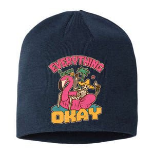 Funny Everything Is Gonna Be Okay Vacation Skeleton Sustainable Beanie