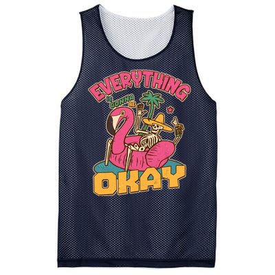 Funny Everything Is Gonna Be Okay Vacation Skeleton Mesh Reversible Basketball Jersey Tank