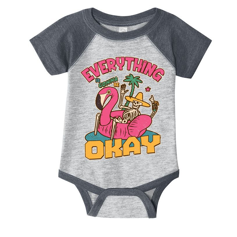 Funny Everything Is Gonna Be Okay Vacation Skeleton Infant Baby Jersey Bodysuit