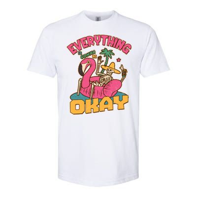 Funny Everything Is Gonna Be Okay Vacation Skeleton Softstyle® CVC T-Shirt