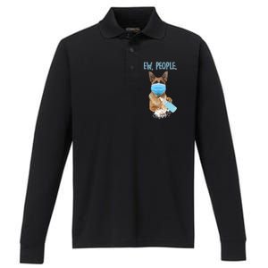 Funny Ew People Hygienic German Shepard  Performance Long Sleeve Polo