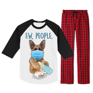 Funny Ew People Hygienic German Shepard  Raglan Sleeve Pajama Set