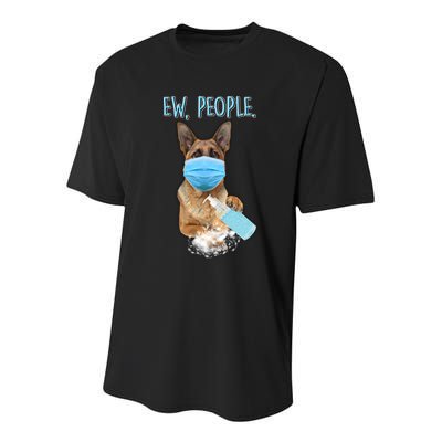 Funny Ew People Hygienic German Shepard  Youth Performance Sprint T-Shirt