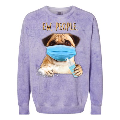 Funny Ew People Hygienic Pug Mask Colorblast Crewneck Sweatshirt