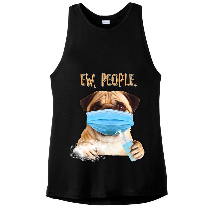 Funny Ew People Hygienic Pug Mask Ladies PosiCharge Tri-Blend Wicking Tank