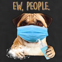 Funny Ew People Hygienic Pug Mask 7 Panel Mesh Trucker Snapback Hat