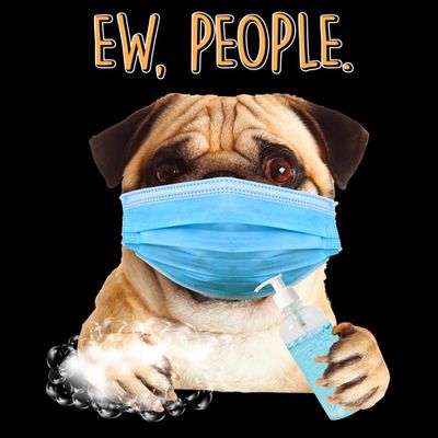 Funny Ew People Hygienic Pug Mask T-Shirt