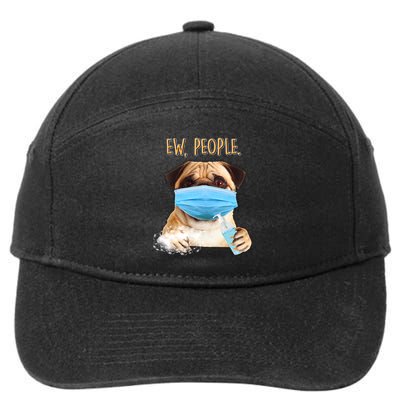 Funny Ew People Hygienic Pug Mask 7-Panel Snapback Hat