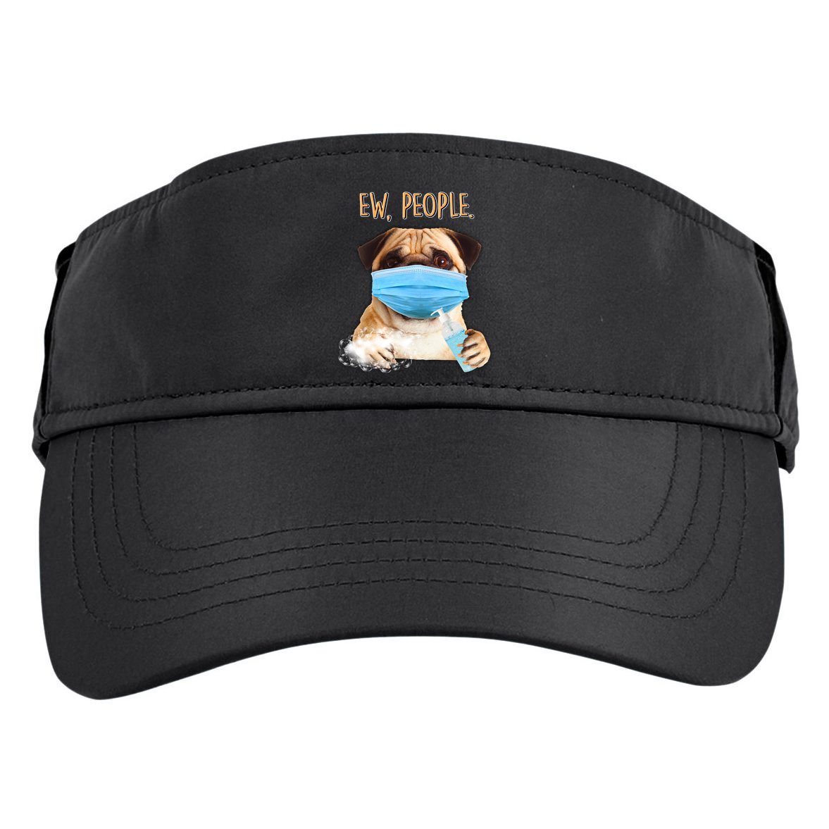 Funny Ew People Hygienic Pug Mask Adult Drive Performance Visor