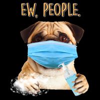 Funny Ew People Hygienic Pug Mask Magnet