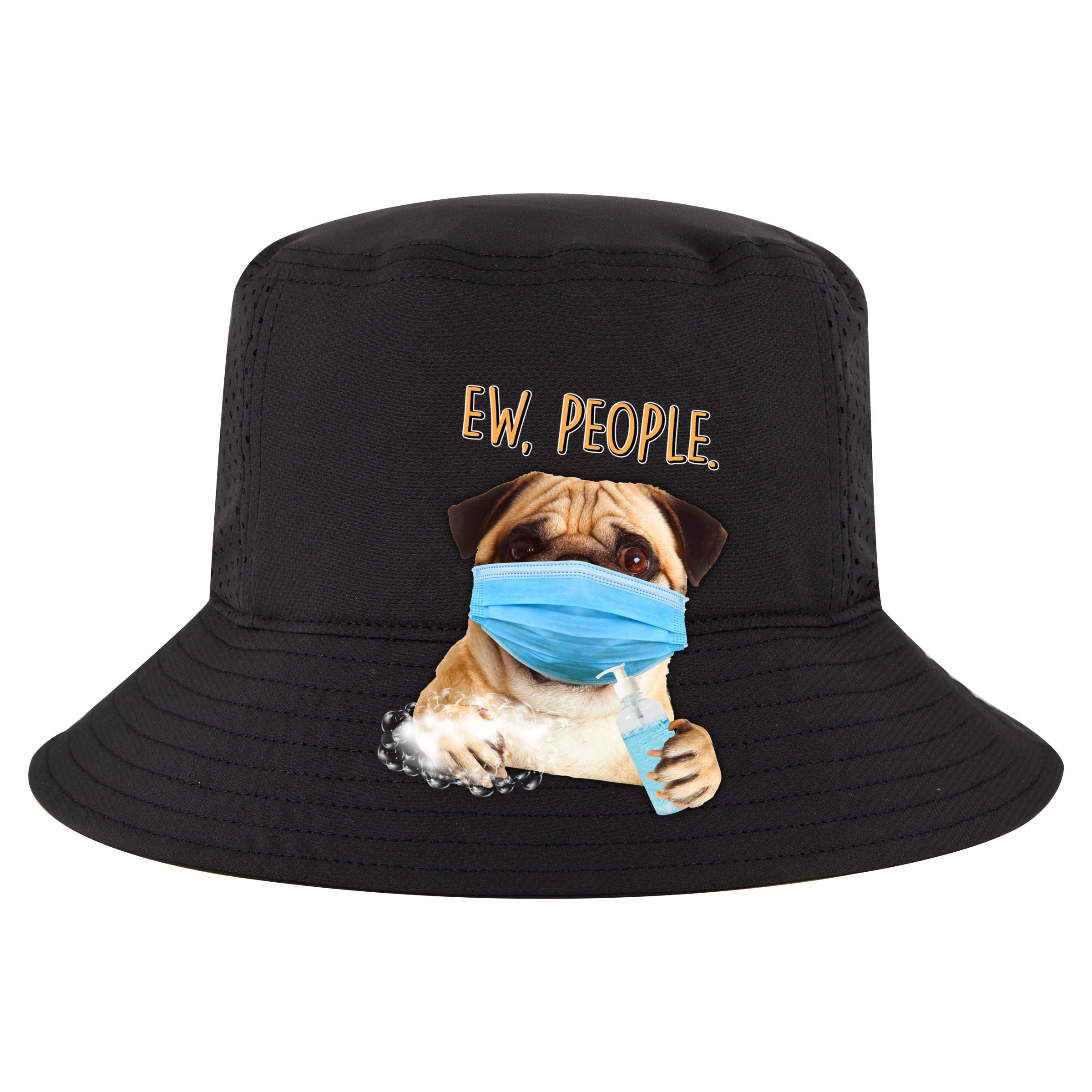 Funny Ew People Hygienic Pug Mask Cropped Pullover Crew