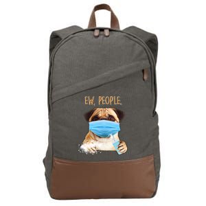 Funny Ew People Hygienic Pug Mask Cotton Canvas Backpack