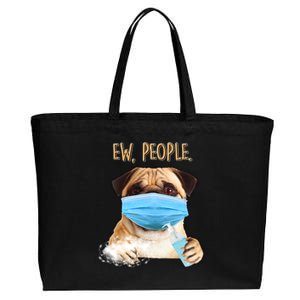 Funny Ew People Hygienic Pug Mask Cotton Canvas Jumbo Tote