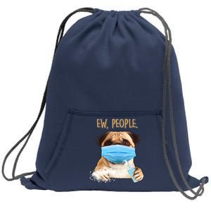 Funny Ew People Hygienic Pug Mask Sweatshirt Cinch Pack Bag