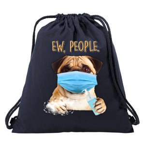 Funny Ew People Hygienic Pug Mask Drawstring Bag