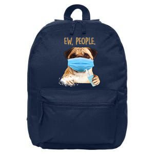 Funny Ew People Hygienic Pug Mask 16 in Basic Backpack