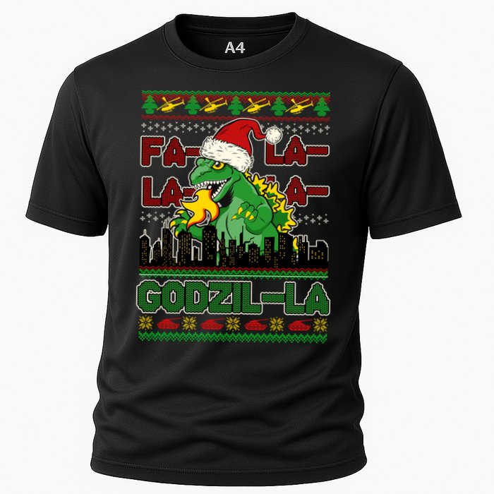 Funny Fa La La La Godzil-La Ugly Christmas Sweater Performance Shirt