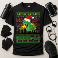 Funny Fa La La La Godzil-La Ugly Christmas Sweater Performance Shirt