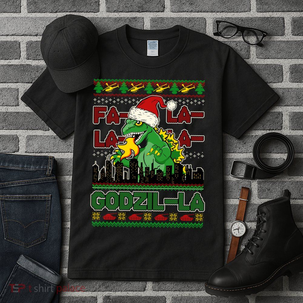 Funny Fa La La La Godzil-La Ugly Christmas Sweater Tall T-Shirt