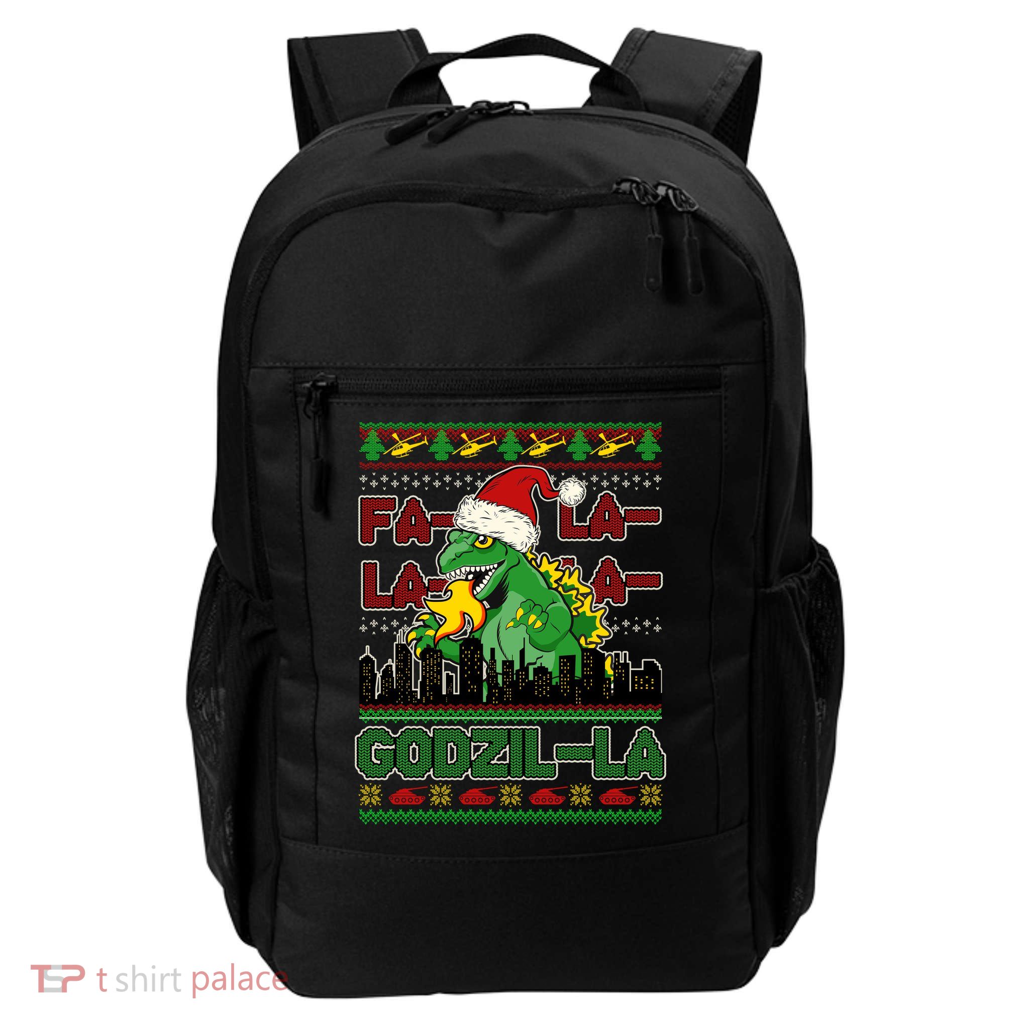 Funny Fa La La La Godzil-La Ugly Christmas Sweater Daily Commute Backpack