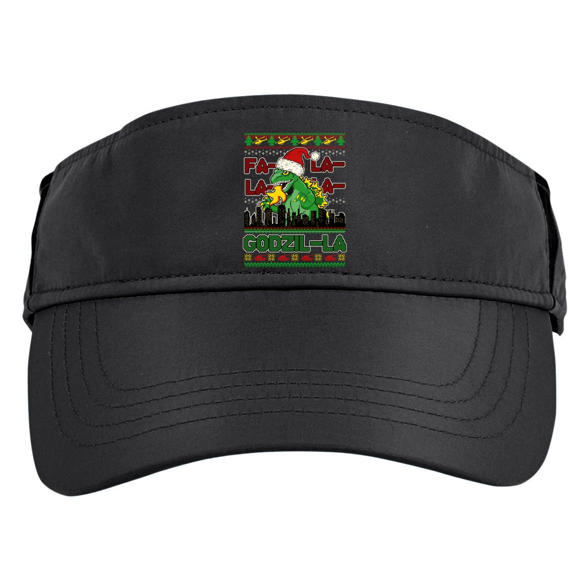 Funny Fa La La La Godzil-La Ugly Christmas Sweater Adult Drive Performance Visor