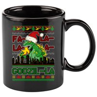 Funny Fa La La La Godzil-La Ugly Christmas Sweater 11oz C Handle Ceramic Mug