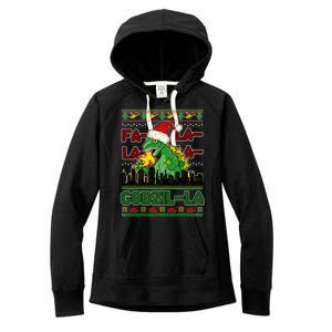 Funny Fa La La La Godzil-La Ugly Christmas Sweater Women's Fleece Hoodie