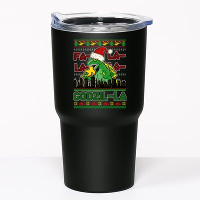 Funny Fa La La La Godzil-La Ugly Christmas Sweater Tumbler