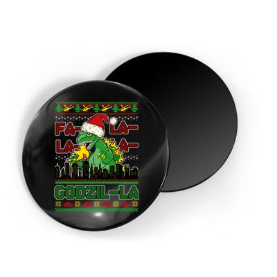 Funny Fa La La La Godzil-La Ugly Christmas Sweater Magnet