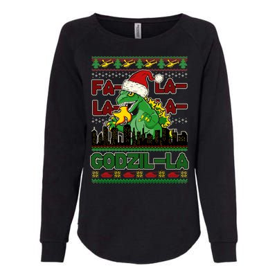 Funny Fa La La La Godzil-La Ugly Christmas Sweater Womens California Wash Sweatshirt