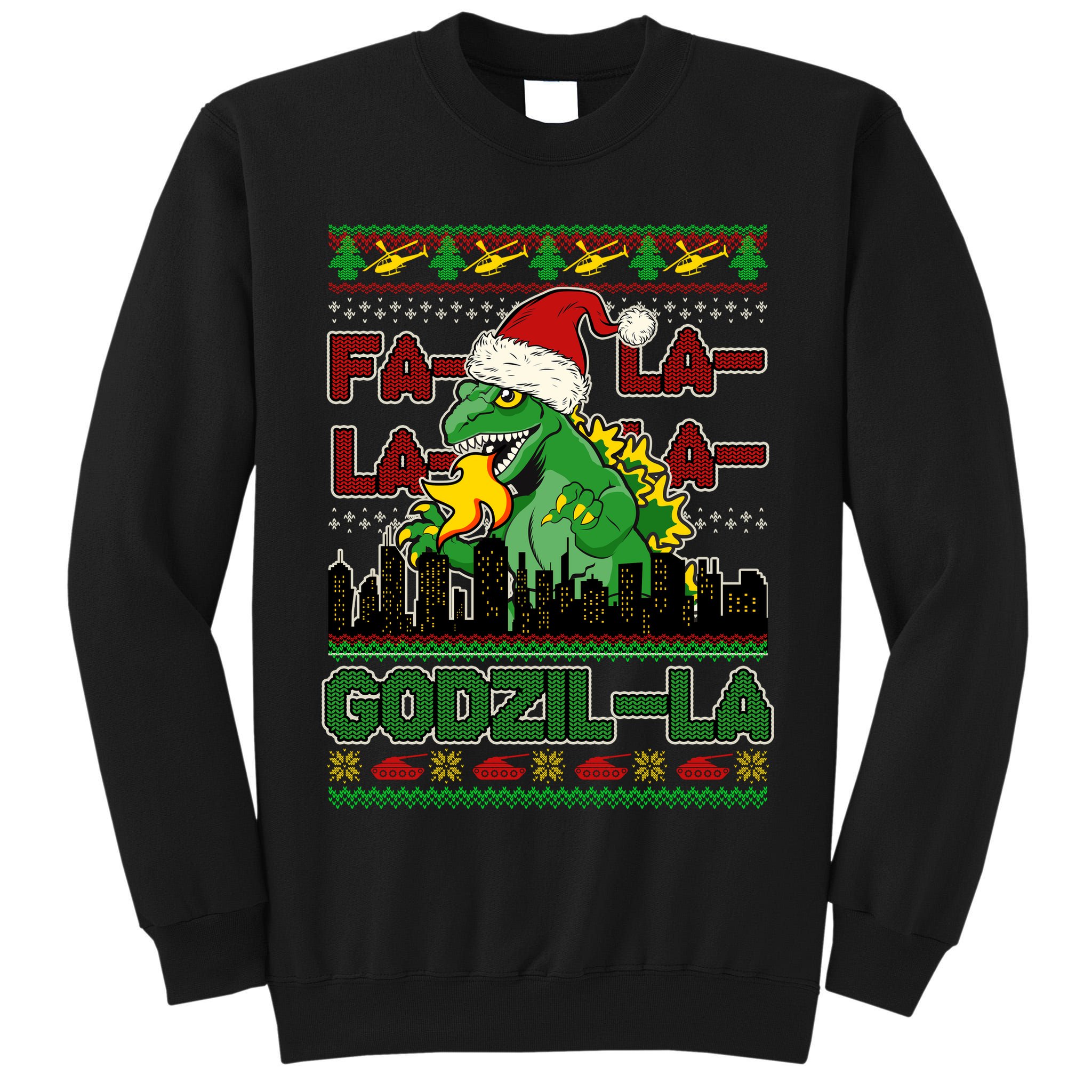 Funny Fa La La La Godzil-La Ugly Christmas Sweater Tall Sweatshirt