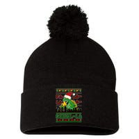 Funny Fa La La La Godzil-La Ugly Christmas Sweater Pom Pom 12in Knit Beanie