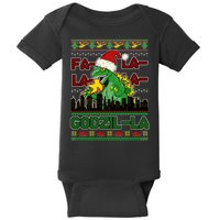 Funny Fa La La La Godzil-La Ugly Christmas Sweater Baby Bodysuit