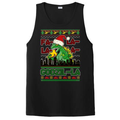 Funny Fa La La La Godzil-La Ugly Christmas Sweater PosiCharge Competitor Tank