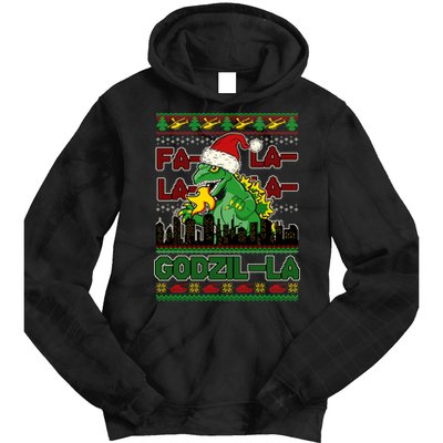 Funny Fa La La La Godzil-La Ugly Christmas Sweater Tie Dye Hoodie