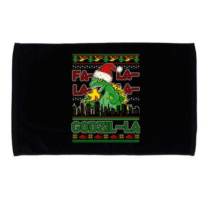 Funny Fa La La La Godzil-La Ugly Christmas Sweater Microfiber Hand Towel